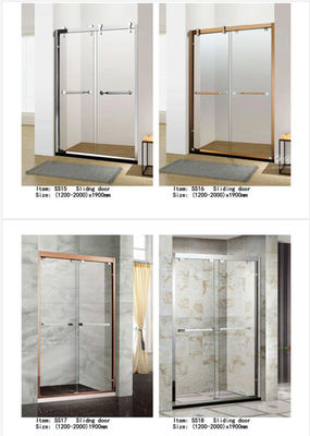 China Grueso de cristal 6m m de dos del panel de desplazamiento del vidrio puertas de la ducha con la tira de la prenda impermeable del PVC proveedor