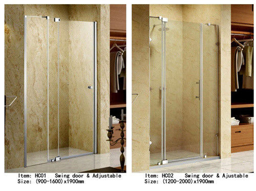 China Estilo de cristal Frameless recto de la abertura de la bisagra de 3 de los paneles puertas de la ducha con la barra de ayuda ajustable proveedor